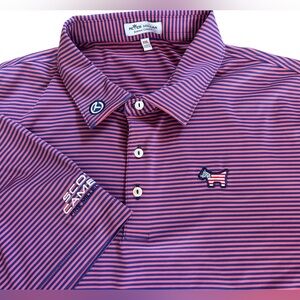 SCOTTY CAMERON GALLERY Circle T Summer Comfort USA Flag Dog Striped Polo XXL